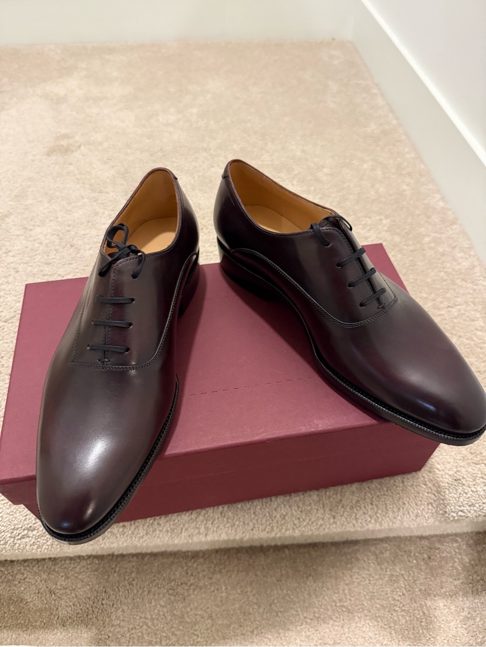 Axen Shoemaker Men's Oxford dark brown Leather dress shoes UK6 Goodyear welt
